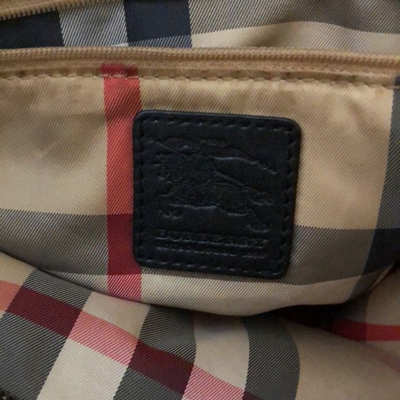 Burberry Authentic Nylon Leather Tote In Red w/ Black Buckleigh As-is condition - Picture 4 of 9